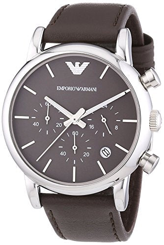 Buy Shop Emporio Armani Classic Chronograph Brown Dial Brown Leather Strap Watch For Men - AR1734 USA Online