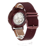 Fossil Vintage Muse Automatic Skeleton Maroon Dial Maroon Leather Strap Watch for Women - ME3137