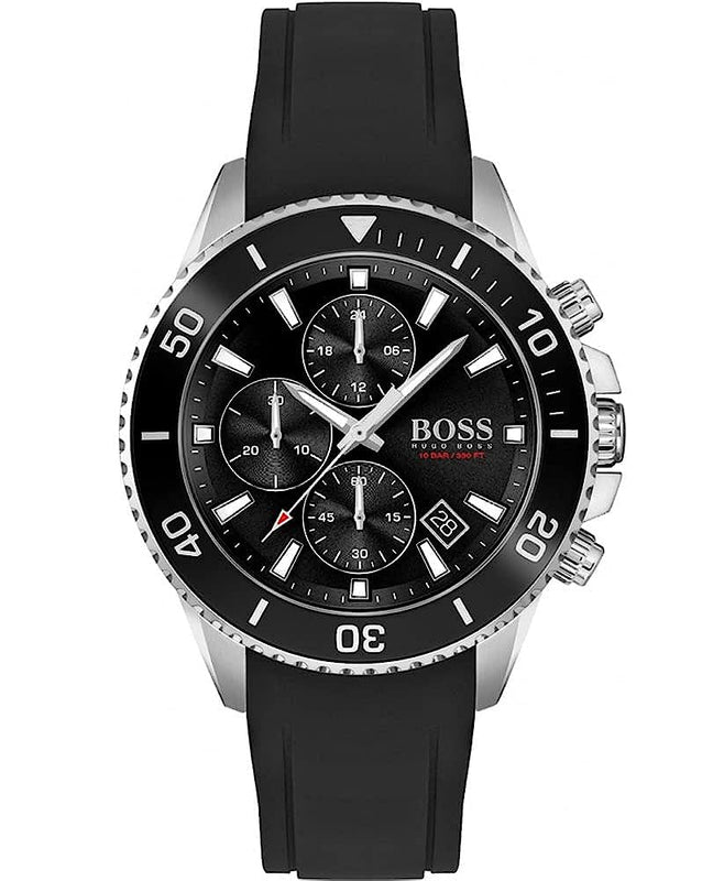 Buy Shop Hugo Boss Admiral Black Dial Black Silicone Strap Watch for Men - 1513912 USA Online