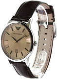 Buy Shop Emporio Armani Classic Quartz Brown Dial Brown Leather Strap Watch For Men - AR2427 USA Online