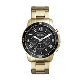 Buy Shop Fossil Inscription Automatic Black Dial Gold Steel Strap Watch for Men - FS5267 USA Online