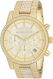 Buy Shop Michael Kors Ritz Chronograph Gold Dial Gold Steel Strap Watch For Women - MK6484 USA Online