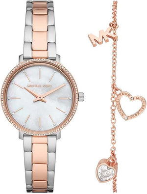 Buy Shop Michael Kors Pyper Quartz Mother of Pearl White Dial Two Tone Steel Strap Watch For Women - MK1066 USA Online