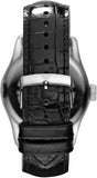 Emporio Armani Valente Black Dial Black Leather Strap Watch For Men - AR0643