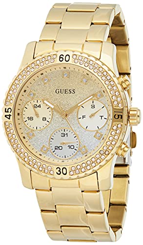 Buy Shop Guess Confetti Diamonds Silver Dial Gold Steel Strap Watch for Women - W0774L5 USA Online
