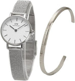 Buy Shop Daniel Wellington Classic Petite Sterling White Dial Silver Mesh Bracelet Watch for Women - DW00100442 USA Online