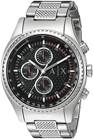 Buy Shop Armani Exchange The Driver Chronograph Black Dial Silver Steel Strap Watch For Men - AX1612 USA Online