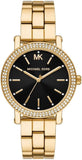 Buy Shop Michael Kors Corey Three Hand Black Dial Gold Steel Strap Watch for Women - MK7345 USA Online