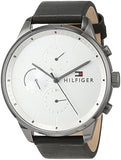 Buy Shop Tommy Hilfiger Lexor Silver Dial Black Leather Strap Watch For Men - 1791489 USA Online