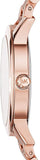 Buy Shop Michael Kors Hartman Rose Gold Dial Rose Gold Steel Strap Watch For Women - MK3491 USA Online
