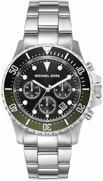 Buy Shop Michael Kors Everest Chronograph Black Dial Silver Steel Strap Watch For Men - MK8976 USA Online