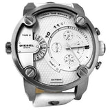 Buy Shop Diesel Badass Chronograph White Dial White Leather Strap Watch For Men - DZ7265 USA Online