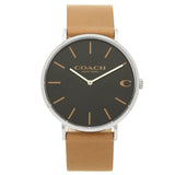 Coach Charles Black Dial Brown Leather Strap Watch for Men - 14602155