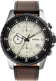 Buy Shop Fossil Dillinger Chronograph White Dial Brown Leather Strap Watch for Men - FS5674 USA Online