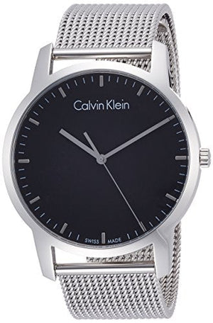 Buy Shop Calvin Klein City Chronograph Black Dial Silver Mesh Bracelet Watch for Men - K2G2G121 USA Online