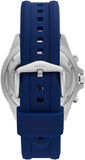 Buy Shop Fossil Garrett Chronograph Blue Dial Blue Rubber Strap Watch for Men - FS5709 USA Online