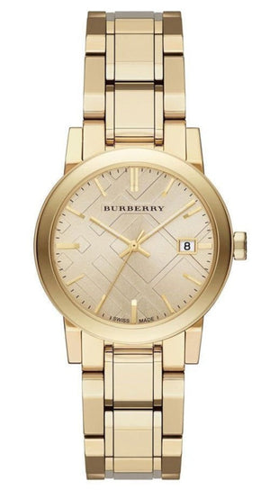 Burberry The City Gold Dial Gold Steel Strap Watch for Women - BU9134