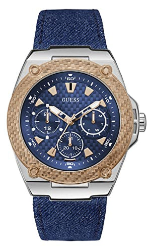 Buy Shop Guess Legacy Analog Blue Dial Blue Denim Strap Watch for Men - W1058G1 USA Online