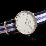 Buy Shop Daniel Wellington Classic Trinity White Dial Three Tone Nylon Strap Watch For Women - 0509DW USA Online