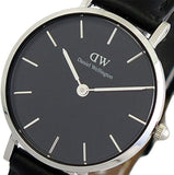 Buy Shop Daniel Wellington Classic Petite Sheffield Black Dial Black Leather Strap Watch For Women - DW00100236 USA Online
