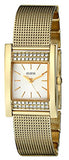 Buy Shop Guess Nouveau Diamonds Gold Dial Gold Mesh Bracelet Watch for Women - W0127L2 USA Online