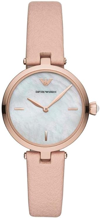 Buy Shop Emporio Armani Arianna Mother of Pearl Dial Pink Leather Strap Watch For Women - AR11199 USA Online