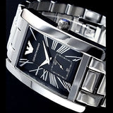 Buy Shop Emporio Armani Classic Black Dial Silver Stainless Steel Strap Watch For Men - AR0156 USA Online