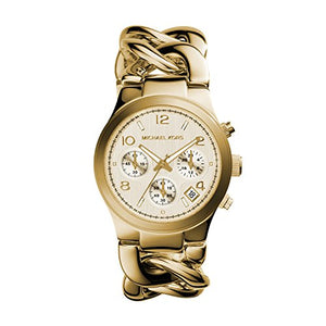 Buy Shop Michael Kors Runway Twist Gold Dial Gold Stainless Steel Strap Watch for Women - MK3131 USA Online