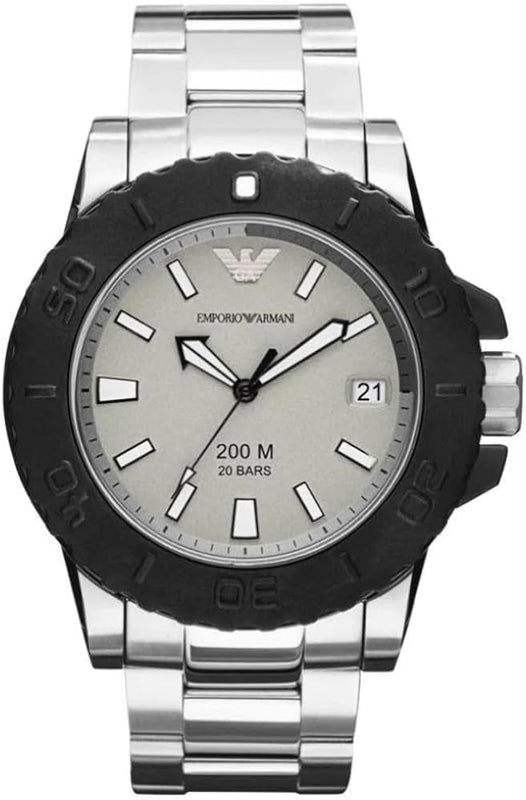 Buy Shop Emporio Armani Bracelet Collection Black Dial Silver Steel Strap Watch For Men - AR5970 USA Online