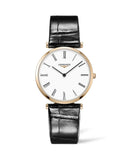 Buy Shop Longines La Grande Classique De Longines White Dial Black Leather Strap Watch for Women - L4.755.1.91.2 USA Online
