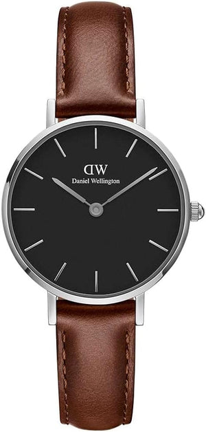Buy Shop Daniel Wellington Classic Petite St Mawes Black Dial Brown Leather Strap Watch For Women - DW00100237 USA Online