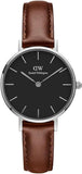 Buy Shop Daniel Wellington Classic Petite St Mawes Black Dial Brown Leather Strap Watch For Women - DW00100237 USA Online