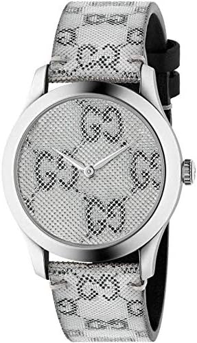 Buy Shop Gucci G Timeless Quartz Grey Dial Grey Leather Strap Watch For Men - YA1264058 USA Online