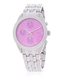 Buy Shop Marc Jacobs Peeker Chronograph Pink Dial Silver Steel Strap Watch for Women - MBM3372 USA Online
