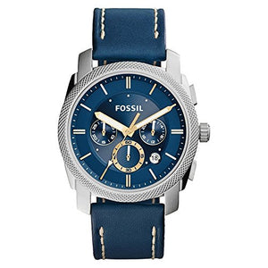 Buy Shop Fossil Machine Chronograph Blue Dial Blue Leather Strap Watch for Men - FS5262 USA Online