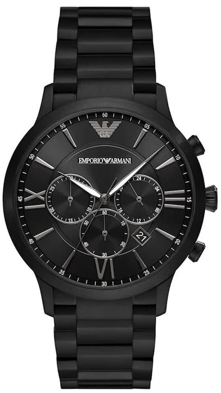 Buy Shop Emporio Armani Giovanni Chronograph Black Dial Black Steel Strap Watch For Men - AR11349 USA Online