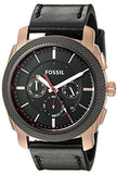 Buy Shop Fossil Machine Chronograph Black Dial Black Leather Strap Watch for Men - FS5120 USA Online