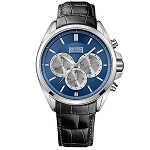 Buy Shop Hugo Boss Driver Blue Dial Black Leather Strap Watch for Men - 1512882 USA Online