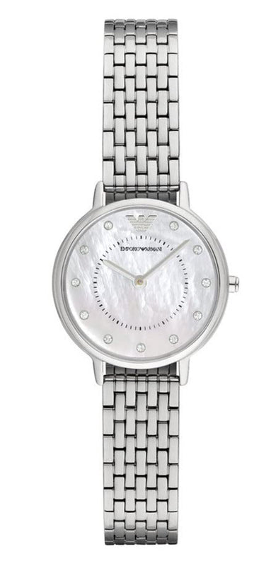 Buy Shop Emporio Armani Kappa Mother of Pearl Dial Silver Mesh Bracelet Watch For Women - AR2511 USA Online