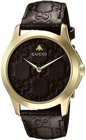 Buy Shop Gucci G Timeless Quartz Brown Dial Brown Leather Strap Watch for Men - YA1264035 USA Online