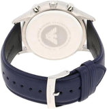 Buy Shop Emporio Armani Renato Chronograph Blue Dial Black Leather Strap Watch For Men - AR11216 USA Online