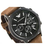 Buy Shop Emporio Armani Chronograph Black Dial Brown Leather Strap Watch For Men - AR11078 USA Online