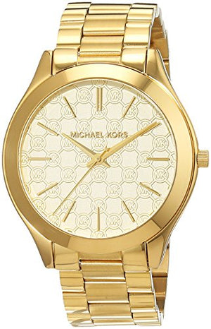Buy Shop Michael Kors Slim Runway Gold Dial Gold Steel Strap Watch for Women - MK3335 USA Online