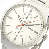 Fossil Townsman White Dial Silver Steel Strap Watch for Men - FS5346