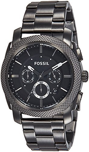 Buy Shop Fossil Machine Chronograph Black Dial Grey Steel Strap Watch for Men - FS4662 USA Online