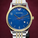 Buy Shop Emporio Armani Classic Quartz Blue Dial Two Tone Steel Strap Watch For Men - AR1868 USA Online