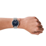 Buy Shop Emporio Armani Gianni Chronograph Blue Dial Silver Steel Strap Watch For Men - AR1648 USA Online