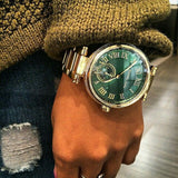 Buy Shop Michael Kors Skylar Green Dial Gold Steel Strap Watch for Women - MK6065 USA Online