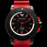 Buy Shop Emporio Armani Sportivo Quartz Black Dial Red Rubber Strap Watch For Men - AR6101 USA Online