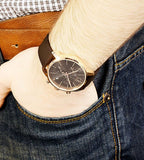 Buy Shop Calvin Klein City Chronograph Grey Dial Brown Leather Strap Watch for Men - K2G276G3 USA Online